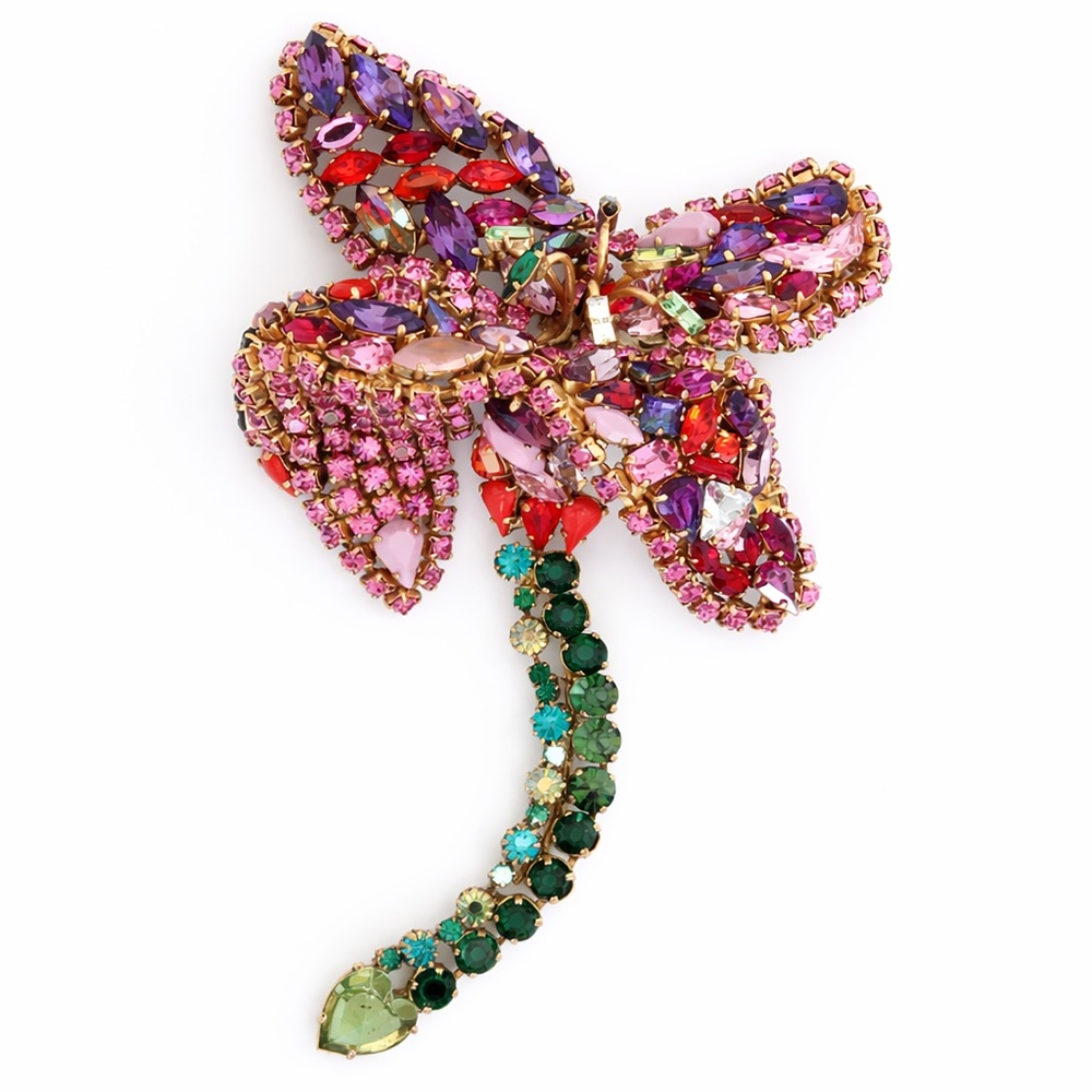 Hanna Bernhard Paris Brooch Massive Floral Pin Couture Oversized Statement Piece
